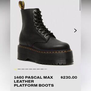 Doc Martens 1460 PASCAL MAX LEATHER PLATFORM BOOTS - size 7